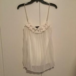Women s Ivory Pleated Lined Adjustable Straps Top Size Medium